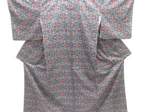 抽象模様織出し西陣伝承紬着物アンサンブル